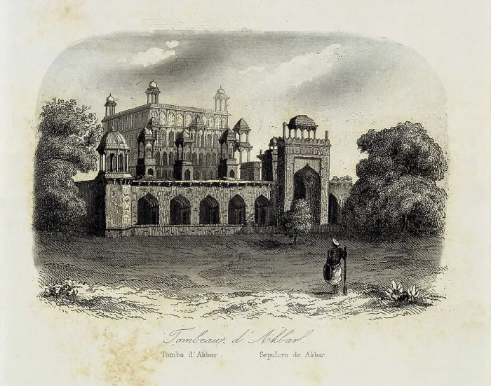 Framed Print : India (1863). Akbar`s Tomb. Picture of the 'Historia General de las Misiones' (General History of Missions). Etching. AISA / Everett Collection**US SALES ONLY** Framed Print : India (1863). Akbar`s Tomb. Picture of the 'Historia General de las Misiones' (General History of Missions). Etching. AISA / Everett Collection**US SALES ONLY**