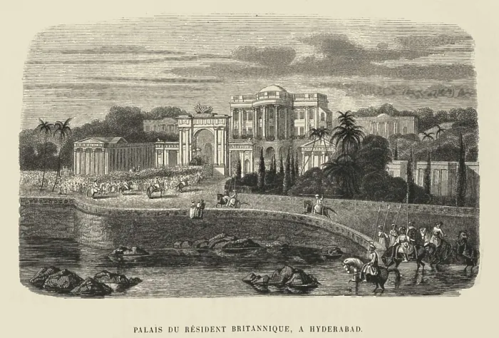 Framed Print : India. Hyderabad. Palace of the British Resident (1884). Engraving. AISA / Everett Collection**US SALES ONLY**
