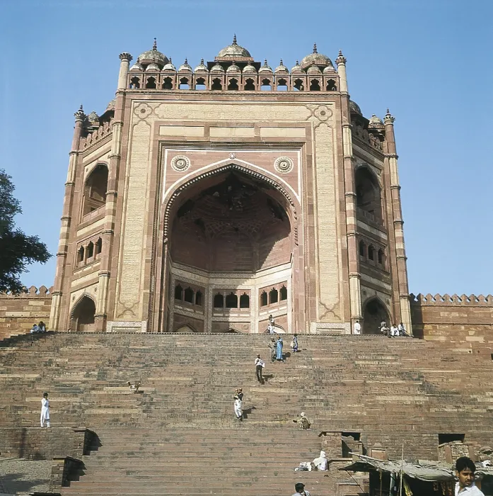 Framed Print : INDIA. UTTAR PRADESH. Agra. Fatehpur Sikri. Buland Darwaza Gate (Victory Gate), built in 1575 on the southern wall of the courtyard of the Jama Masjid Mosque