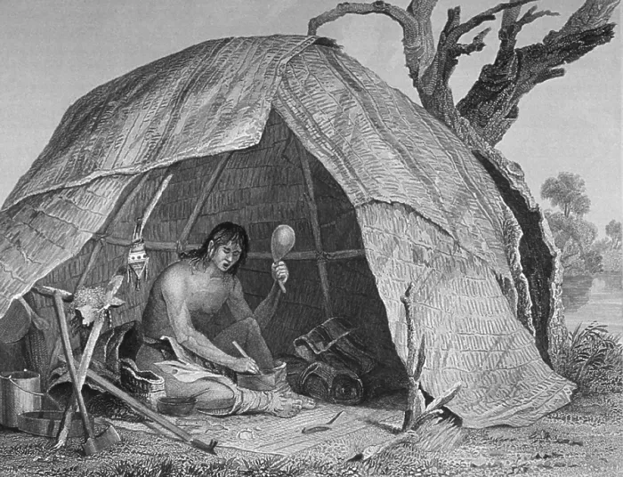 Framed Print : Indian Doctor Concocting a Pot of Medicine, by Seth Eastman