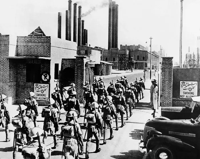 Framed Print : Indian riflemen take over an Iranian refinery in Aug-Sept. 1941 Framed Print : Indian riflemen take over an Iranian refinery in Aug-Sept. 1941