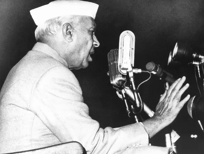 Framed Print : India's Prime Minister Jawaharlal Nehru addressing a defense rally in New Delhi on Nov. 11, 1962