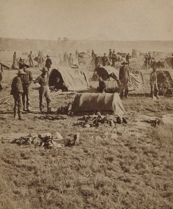 Framed Print : INFANTRY CAMP IN WICKYUPS, ON WHITEWOOD. Infantry camp after the Battle of Slim Buttes in the Sioux War of 1876, Sept Framed Print : INFANTRY CAMP IN WICKYUPS, ON WHITEWOOD. Infantry camp after the Battle of Slim Buttes in the Sioux War of 1876, Sept