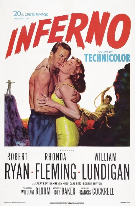 Framed Print : INFERNO, US poster art, from left: William Lundigan, Rhonda Fleming, Robert Ryan, 1953. TM & Copyright 20th Century Fox Film Corp. All rights reserved / courtesy Everett Collection