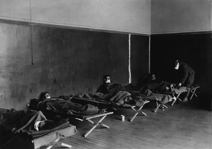 Framed Print : Influenza ward at the U. S. Army Field Hospital in Hollerich, Luxembourg during the Spanish Flu epidemic of 1918-19 Framed Print : Influenza ward at the U. S. Army Field Hospital in Hollerich, Luxembourg during the Spanish Flu epidemic of 1918-19