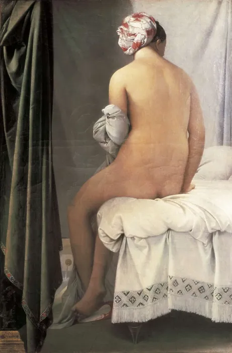 Framed Print : INGRES, Jean-Auguste-Dominique (1780-1867). The Valpinon Bather (La baigneuse, dite La baigneuse de Valpinon). 1808. Neoclassicism. Oil on canvas. FRANCE. Paris. Louvre Museum