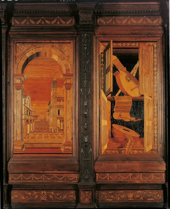Framed Print : Inlaid of Monteoliveto Abbey choir, by Giocondo da Verona known as Fra Giovanni, 16th Century, - Italy, Tuscany, Siena, Chiusure, Monteoliveto Abbey Framed Print : Inlaid of Monteoliveto Abbey choir, by Giocondo da Verona known as Fra Giovanni, 16th Century, - Italy, Tuscany, Siena, Chiusure, Monteoliveto Abbey