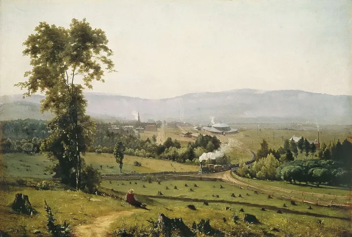 Framed Print : INNES, George (1825-1894). The Lackawanna Valley. ca. 1856. Oil on canvas. UNITED STATES OF AMERICA. Washington. National Gallery of Art. AISA / Everett Collection**US SALES ONLY** Framed Print : INNES, George (1825-1894). The Lackawanna Valley. ca. 1856. Oil on canvas. UNITED STATES OF AMERICA. Washington. National Gallery of Art. AISA / Everett Collection**US SALES ONLY**