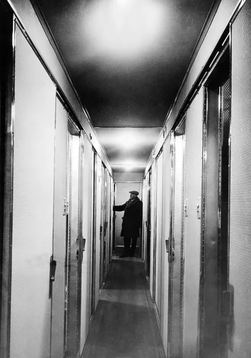 Framed Print : Inside the Hindenburg Airship. Interior corridor of the passenger cabin. March 17, 1936. (CSU_ALPHA_1441) CSU Archives / Everett Collection
