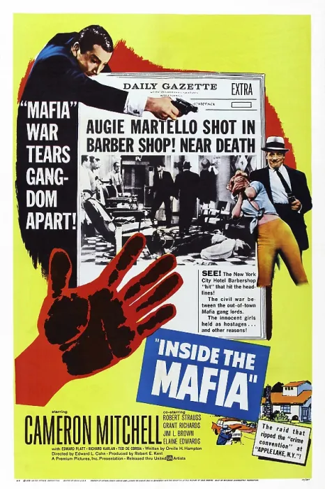Framed Print : INSIDE THE MAFIA, Cameron Mitchell on poster art, 1959