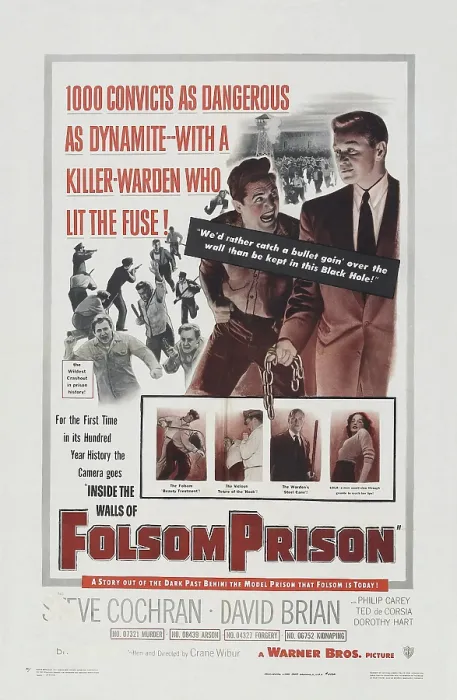 Framed Print : INSIDE THE WALLS OF FOLSOM PRISON, US poster art, top from left: Steve Cochran, David Brian, 1951