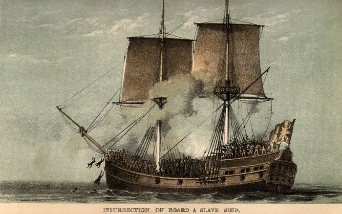 Framed Print : INSURRECTION ABOARD A SLAVE SHIP. 1851 lithograph after an engraving in Carl Bernhard Wadstrom's, Essay on Colonization, 1794-1795 Framed Print : INSURRECTION ABOARD A SLAVE SHIP. 1851 lithograph after an engraving in Carl Bernhard Wadstrom's, Essay on Colonization, 1794-1795