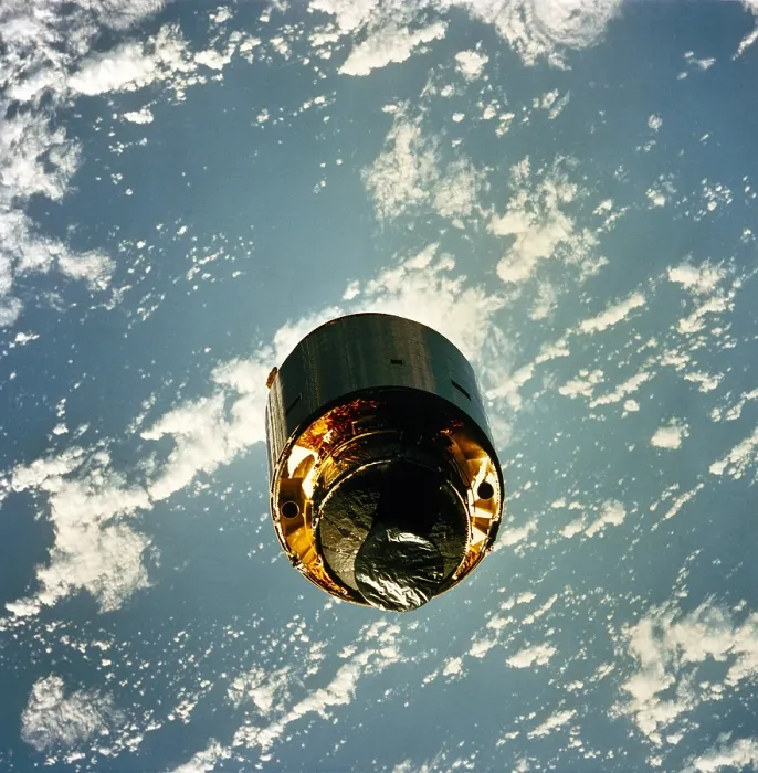 Framed Print : INTELSAT VI, a communication satellite was stranded in an unstable orbit after its March 1990 launch