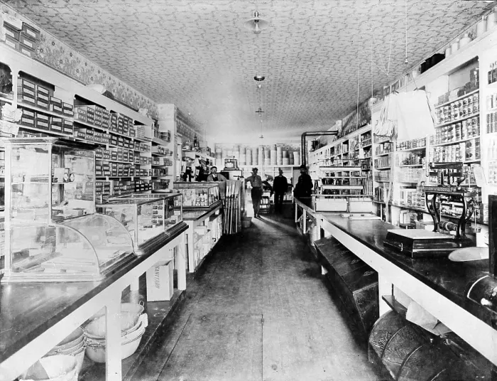 Framed Print : Interior of the Boise Basin Mercantile store, Idaho City, Idaho. ca. 1900 Framed Print : Interior of the Boise Basin Mercantile store, Idaho City, Idaho. ca. 1900