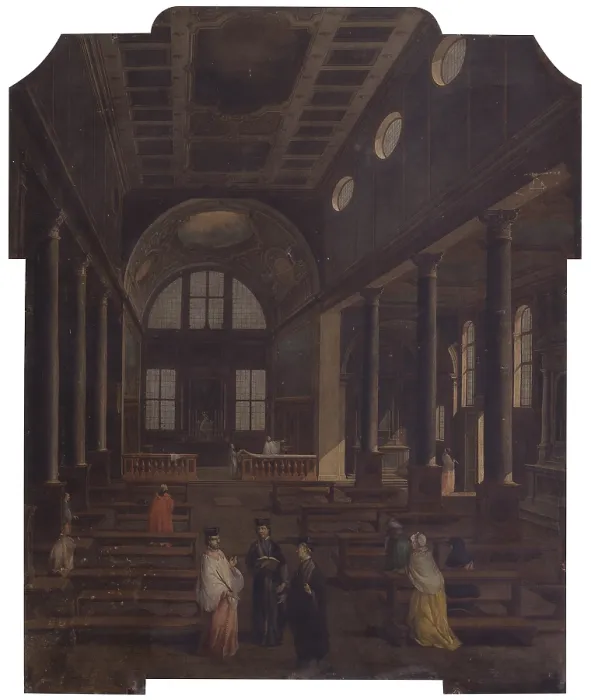 Framed Print : Interior of a Church, by Francesco Zugno, 18th Century, canvas - Italy, Veneto, Venice, Church of Saint Maurizio. Whole artwork view. View of an interior