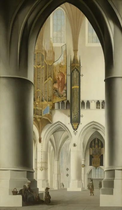 Framed Print : Interior of the Church of St. Bavo, Haarlem, by Pieter Saenredam, 1636, Dutch painting, oil on panel. The old organ, which has a painted scene of the Resurrection of Christ Framed Print : Interior of the Church of St. Bavo, Haarlem, by Pieter Saenredam, 1636, Dutch painting, oil on panel. The old organ, which has a painted scene of the Resurrection of Christ