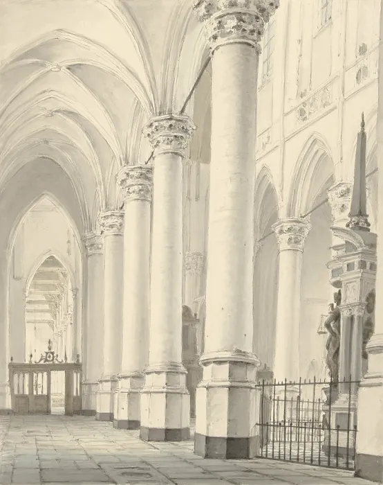 Framed Print : Interior of the New Church in Delft, by Johannes Jelgerhuis, 1819, Dutch watercolor painting (BSLOC_2016_2_184) Framed Print : Interior of the New Church in Delft, by Johannes Jelgerhuis, 1819, Dutch watercolor painting (BSLOC_2016_2_184)