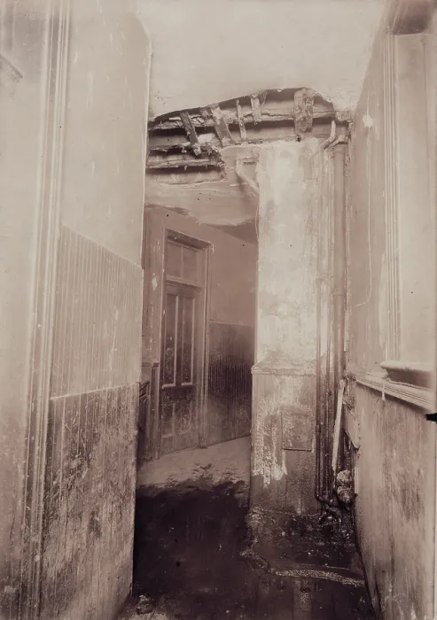 Framed Print : Interior of a New York City tenement, original caption: This is the condition in which I found the lower hall at 266 Elizabeth St. N.Y. 3:00 P.M