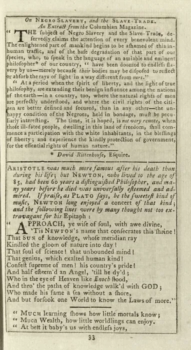 Framed Print : Interior page, with an abolitionist article, from a 1792 Almanac published by Benjamin Banneker (1731-1806) one of the first African American intellectuals Framed Print : Interior page, with an abolitionist article, from a 1792 Almanac published by Benjamin Banneker (1731-1806) one of the first African American intellectuals