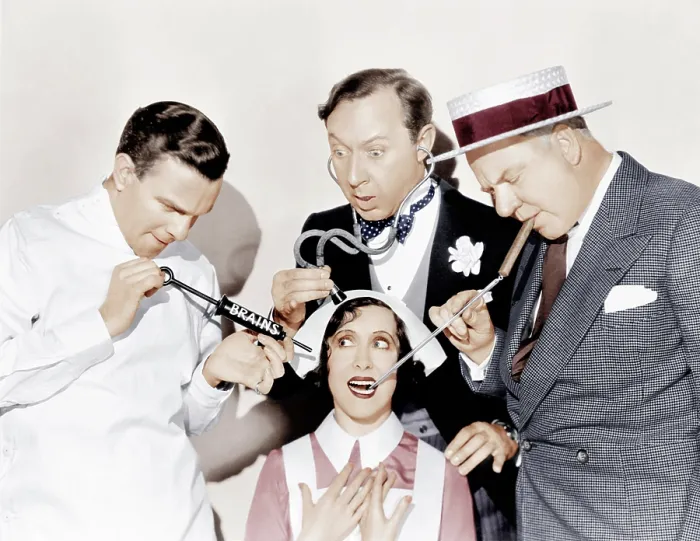 Framed Print : INTERNATIONAL HOUSE, from left: George Burns, Gracie Allen, Franklin Pangborn, W.C. Fields, 1933
