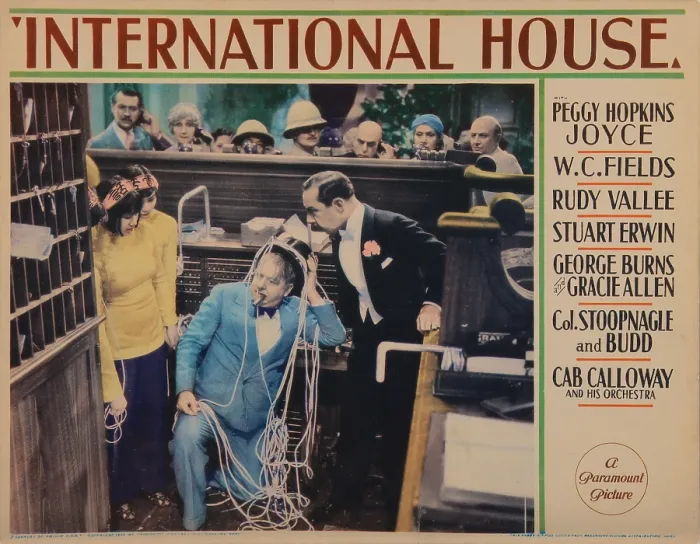 Framed Print : INTERNATIONAL HOUSE, US lobbycard, W.C. Fields (center), Franklin Pangborn (right), 1933