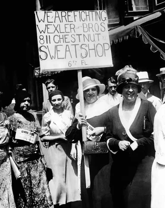 Framed Print : International Ladies Garment Workers Union strikers picket two shops in Philadelphia Framed Print : International Ladies Garment Workers Union strikers picket two shops in Philadelphia
