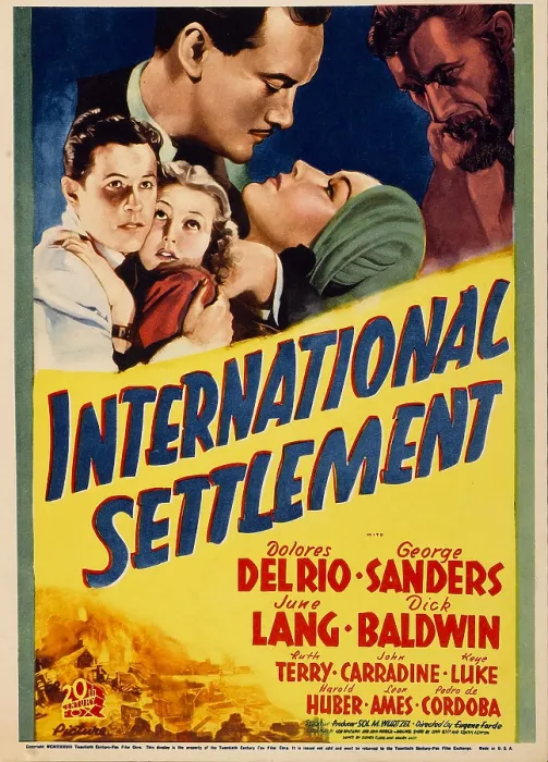 Framed Print : INTERNATIONAL SETTLEMENT, from left: Dick Baldwin, June Lang, George Sanders, Dolores Del Rio on window card, 1938, TM and Copyright 20th Century Fox Film Corp Framed Print : INTERNATIONAL SETTLEMENT, from left: Dick Baldwin, June Lang, George Sanders, Dolores Del Rio on window card, 1938, TM and Copyright 20th Century Fox Film Corp