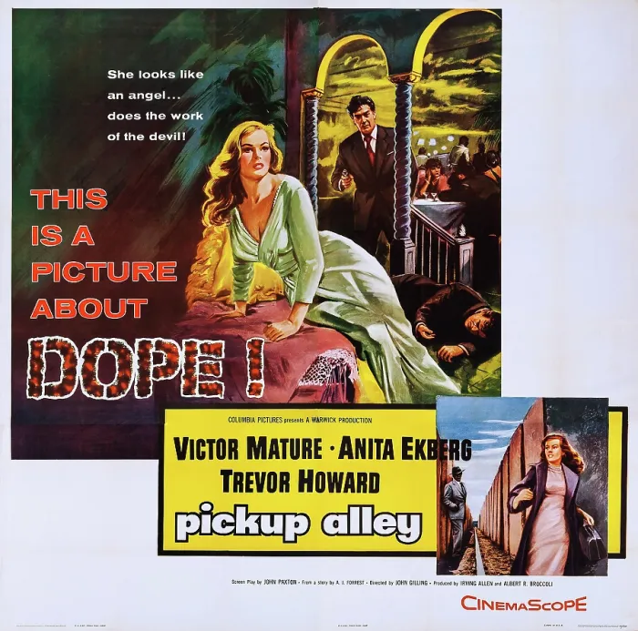 Framed Print : INTERPOL, (aka PICKUP ALLEY), US poster art, Anita Ekberg, Victor Mature, 1957 Framed Print : INTERPOL, (aka PICKUP ALLEY), US poster art, Anita Ekberg, Victor Mature, 1957
