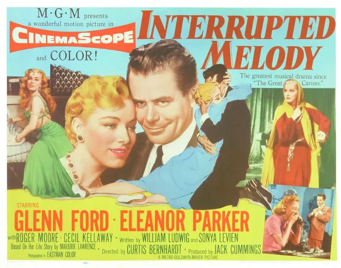 Framed Print : INTERRUPTED MELODY, center from left: Eleanor Parker, Glenn Ford, Eleanor Parker (left and top right), bottom right from left: Eleanor Parker, Glenn Ford, 1955