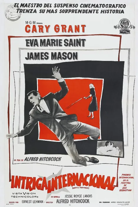 Framed Print : INTRIGA INTERNACIONAL, (aka NORTH BY NORTHWEST), Argentine poster, from left: Cary Grant, Eva Marie Saint, 1959