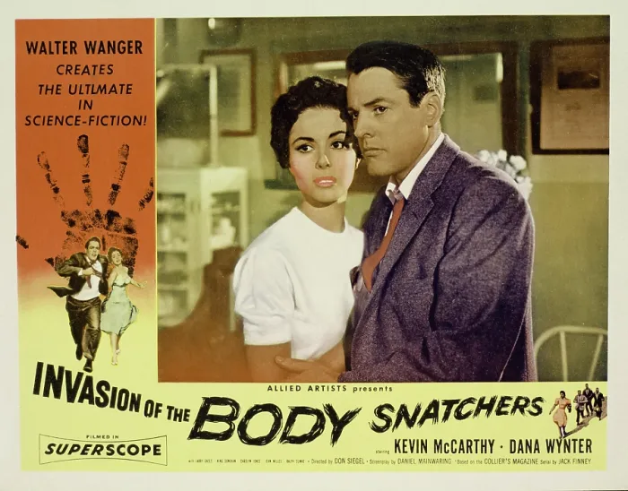 Framed Print : INVASION OF THE BODY SNATCHERS, from left, Dana Wynter, Kevin McCarthy, (also inset, left), 1956