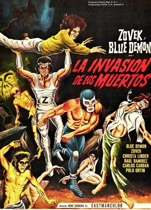 Framed Print : INVASION OF THE DEAD, (aka LA INVASION DE LOS MUERTOS), Mexican poster, 1971