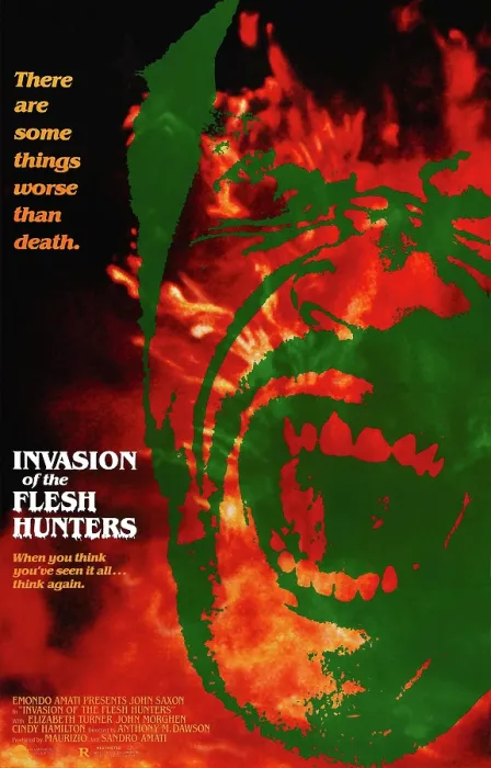 Framed Print : INVASION OF THE FLESH HUNTERS, US poster, 1984. Almi Films / courtesy Everett Collection