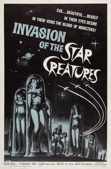 Framed Print : INVASION OF THE STAR CREATURES, poster art, 1962