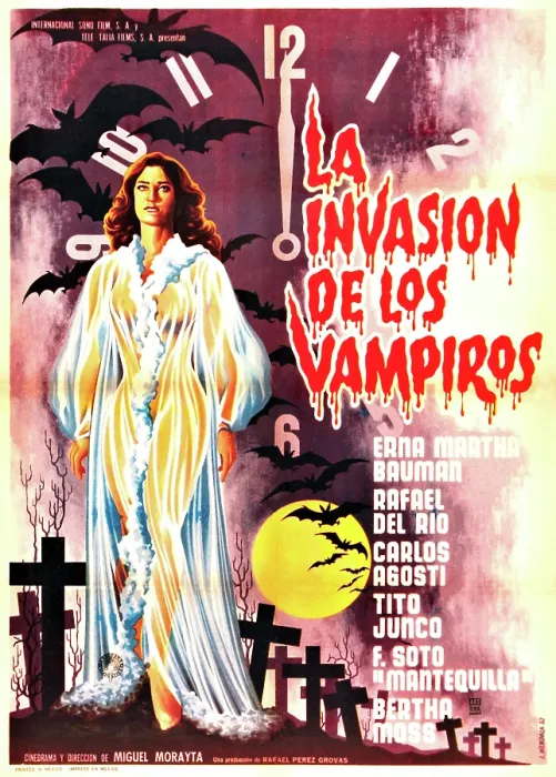 Framed Print : THE INVASION OF THE VAMPIRES, (aka LA INVASION DE LOS VAMPIROS), Mexican poster art, 1963