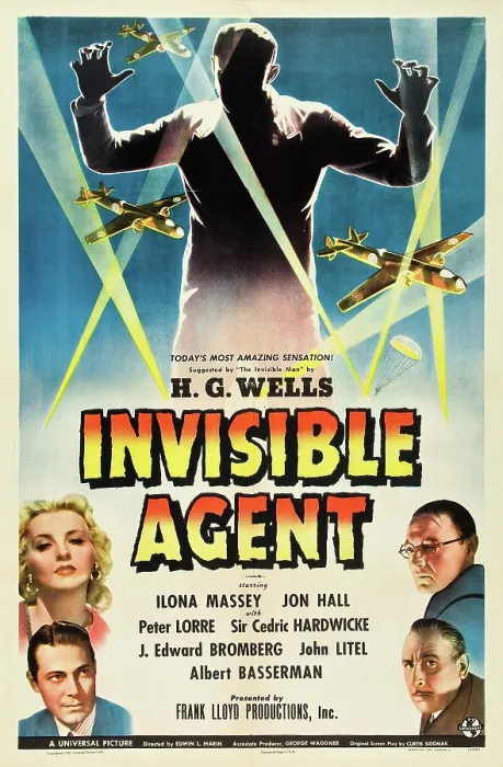 Framed Print : INVISIBLE AGENT, left from top: Ilona Massey, Jon Hall, right from top: Peter Lorre, Cedric Hardwicke, 1942