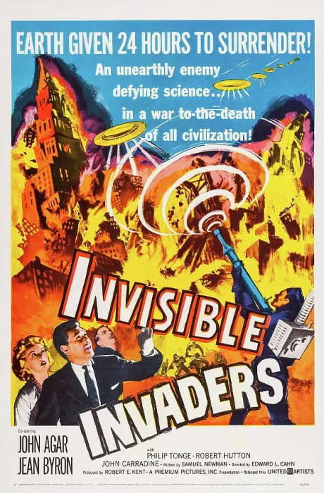 Framed Print : INVISIBLE INVADERS, US poster art, bottom from left: Jean Byron, Robert Hutton, Philip Tonge, 1959 Framed Print : INVISIBLE INVADERS, US poster art, bottom from left: Jean Byron, Robert Hutton, Philip Tonge, 1959