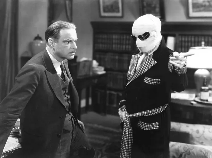 Framed Print : THE INVISIBLE MAN, William Harrigan, Claude Rains, 1933 Framed Print : THE INVISIBLE MAN, William Harrigan, Claude Rains, 1933