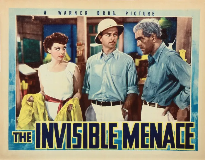 Framed Print : THE INVISIBLE MENACE, lobbycard, from left: Phyllis Barry, Harland Tucker, Boris Karloff, 1938