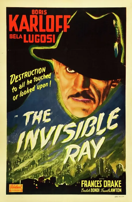 Framed Print : THE INVISIBLE RAY, Boris Karloff on 1948 re-release poster), 1936