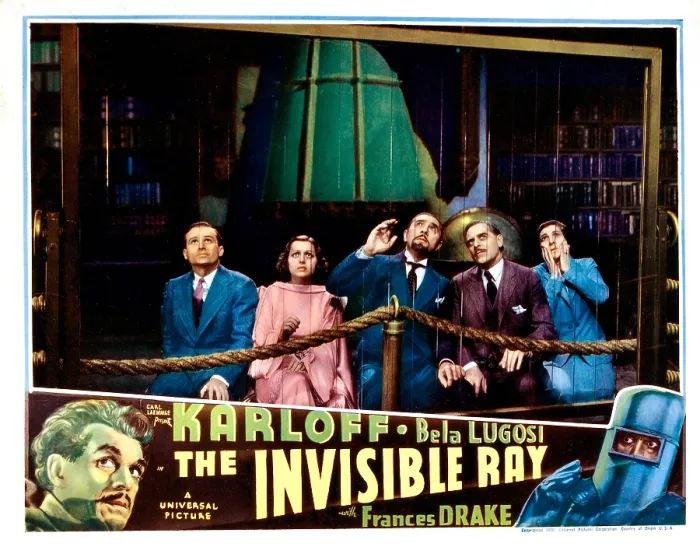 Framed Print : THE INVISIBLE RAY, from left: Frank Lawton, Frances Drake, Bela Lugosi, Boris Karloff, Violet Kemble Cooper, bottom left: Boris Karloff, 1936 Framed Print : THE INVISIBLE RAY, from left: Frank Lawton, Frances Drake, Bela Lugosi, Boris Karloff, Violet Kemble Cooper, bottom left: Boris Karloff, 1936