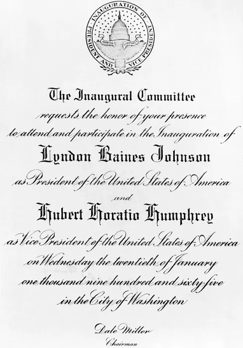 Framed Print : Invitation to the Inauguration of Lyndon Baines Johnson as President and Hubert Horatio Humphrey as Vice President. Jan. 20, 1965. (CSU_ALPHA_748) CSU Archives / Everett Collection Framed Print : Invitation to the Inauguration of Lyndon Baines Johnson as President and Hubert Horatio Humphrey as Vice President. Jan. 20, 1965. (CSU_ALPHA_748) CSU Archives / Everett Collection