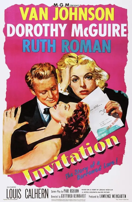 Framed Print : INVITATION, US poster, from left: Van Johnson, Ruth Roman, Dorothy McGuire, 1952 Framed Print : INVITATION, US poster, from left: Van Johnson, Ruth Roman, Dorothy McGuire, 1952