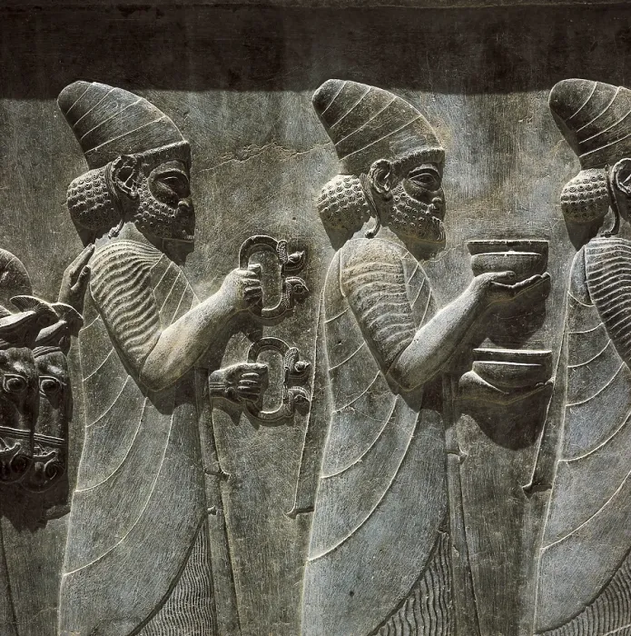 Framed Print : IRAN. Persepolis. Apadana or Audience Hall of Darius I.. Cortge of Babylonians delivering to the king vases full of gold and silver Framed Print : IRAN. Persepolis. Apadana or Audience Hall of Darius I.. Cortge of Babylonians delivering to the king vases full of gold and silver