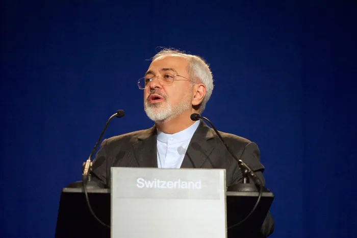 Framed Print : Iranian Foreign Minister Javad Zarif addresses reporters in Lausanne in Switzerland Framed Print : Iranian Foreign Minister Javad Zarif addresses reporters in Lausanne in Switzerland