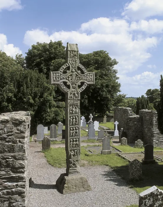 Framed Print : IRELAND. LEINSTER. LOUTH. Monasterboice. Western or higher cross. Celtic art. AISA / Everett Collection**US SALES ONLY**