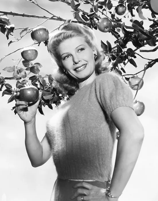 Framed Print : Irene Manning, who has just been named the Pippin Girl by the Washington State Apple Growers Association, ca. mid-1940s