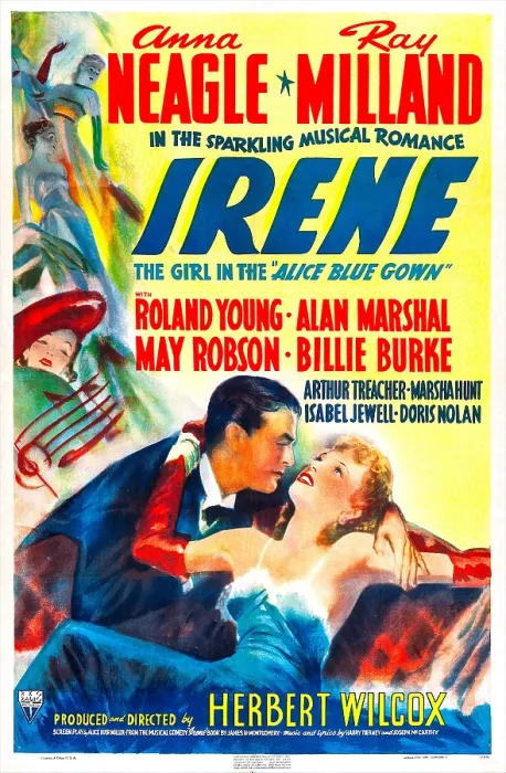Framed Print : IRENE, US poster, bottom from left: Ray Milland, Anna Neagle, 1940