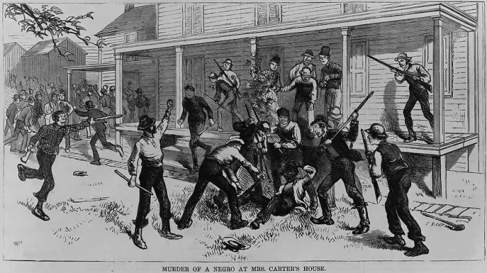 Framed Print : Irish laborers killing an African American worker in Patenburg, New Jersey, October 1872