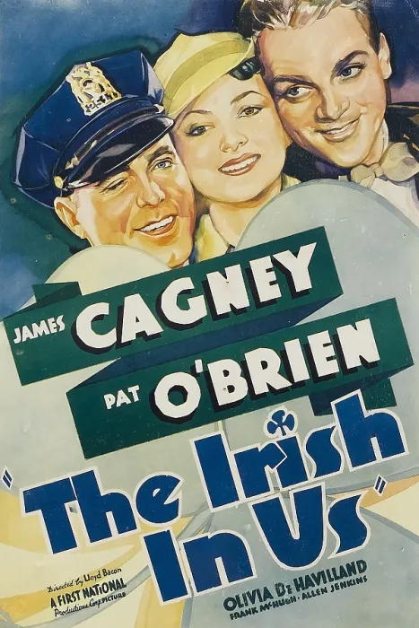 Framed Print : THE IRISH IN US, Pat O'Brien, Olivia de Havilland, James Cagney on window card, 1935